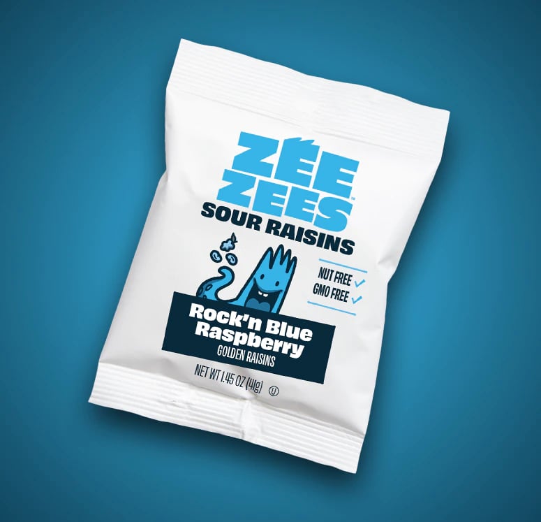 Zee Zees, Sour Raisins, Rock'n Blue Raspberry, I/W, 1.45oz